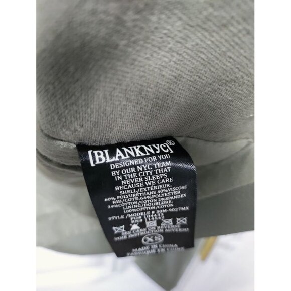 Blank NYC Faux Suede Leather Draped Moto Asymmetrical Jacket Green XS - Picture 6 of 15